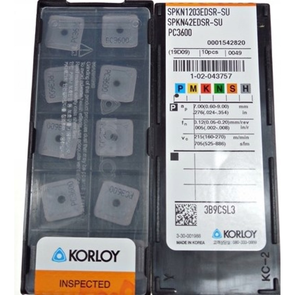 KORLOY - SPKN1203EDSR-SU PC3600